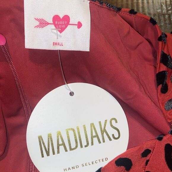 Burgundy Velvet Leopard Mini Dress Buddy Love Small - Picture 6 of 10